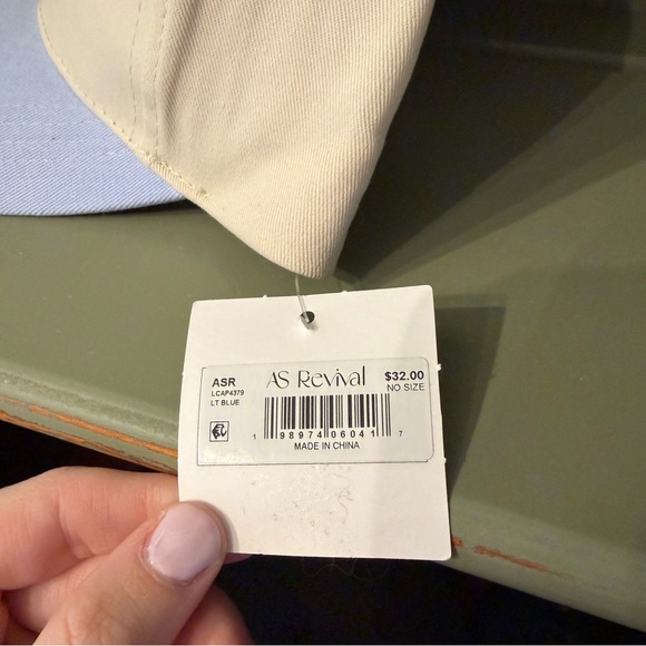 NWT Altar'd State "Literally Just a Girl" trucker hat in ivory and light blue - Picture 2 of 5
